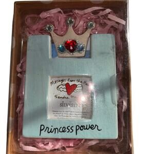 Sylvestri Princess Power Ceramic Frame Jeweled Crown Accent